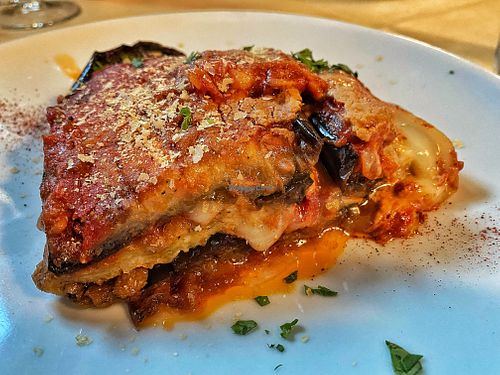 Their take on eggplant Parmesan    at La Tecia Vegana in Venice