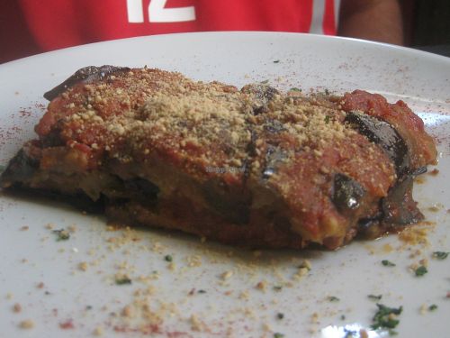 Aubergine parmigiana at La Tecia Vegana in Venice