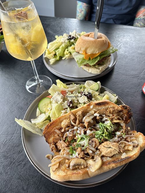 Chicken sub with Greek salad, sangria, secret menu chicken sandwich    at The Lemon Tree in St Catharines