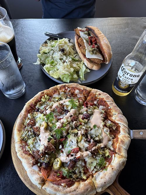 Chicken Parmesan supreme; big zaddy pizza (secret menu)  at The Lemon Tree in St Catharines