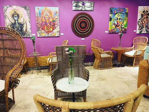 Dining room and art gallery  at SUKA in San Juan