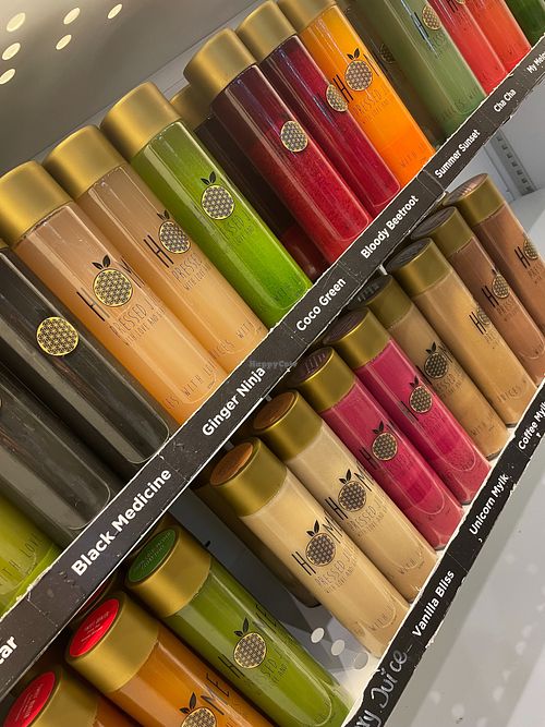 Home pressed organic juices. Many flavours all GF + Vegan + No preservatives + No refined sugars at HOME Juice and Salad Bar in Docklands