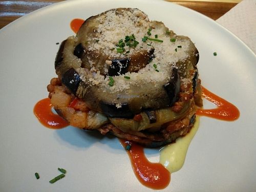 aubergine moussaka with lentils at Sopa - Provenca in Barcelona