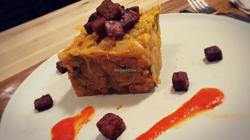 Potatoes with tempeh at Sopa - Provenca in Barcelona