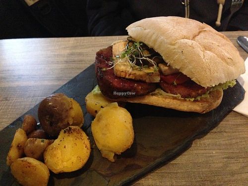 Burger at Mestizo Vegano in Bogota