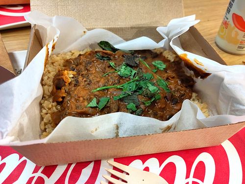 Brazilian black beans and rice at AMS - LEON in Schiphol