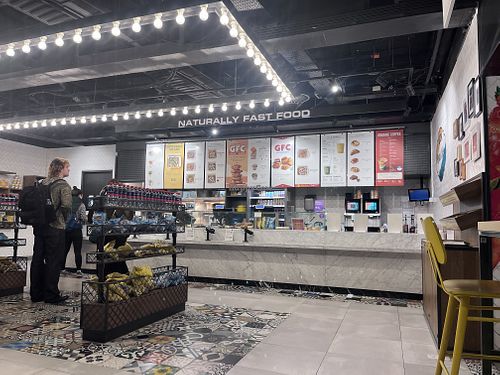 Menu with clearly labeled vegan options  at AMS - LEON in Schiphol