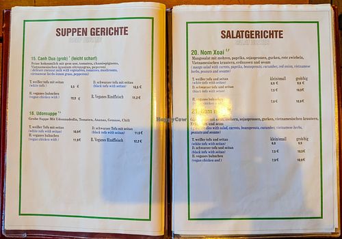 Menu page at QB Vegan at QB Vegan in Berlin