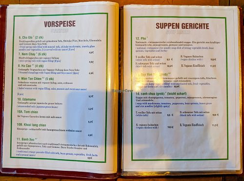Menu page at QB Vegan at QB Vegan in Berlin