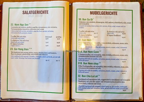 Menu page at QB Vegan at QB Vegan in Berlin
