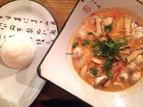 coconut soup and rice at QB Vegan in Berlin