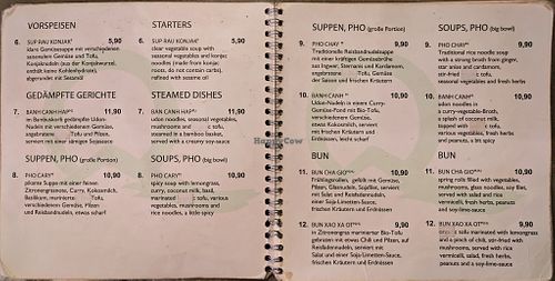 Menu page at QB Vegan at QB Vegan in Berlin