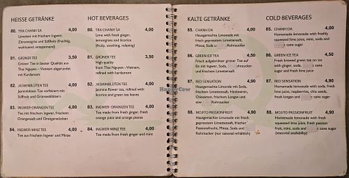 Menu page at QB Vegan at QB Vegan in Berlin