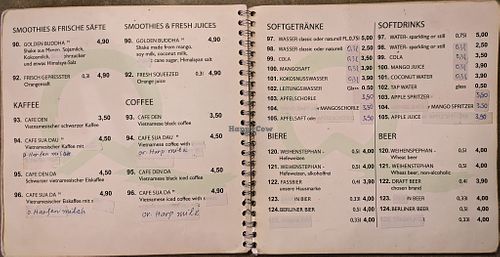 Menu page at QB Vegan at QB Vegan in Berlin