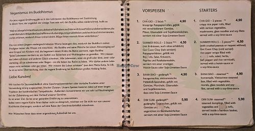 Menu page at QB Vegan at QB Vegan in Berlin