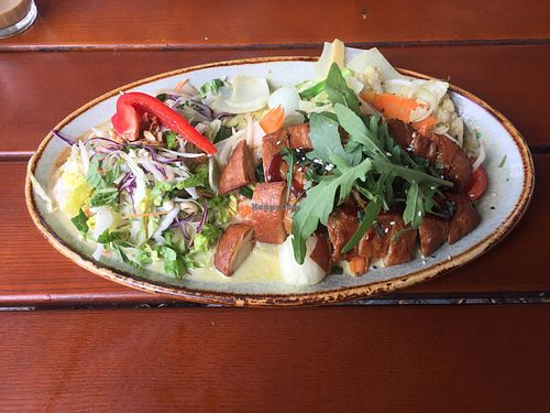 Green curry with duck and extra veggies (no rice) at QB Vegan in Berlin