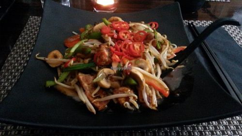 veg chilli buckwheat stir fry at Nippon Kitchen in Glasgow