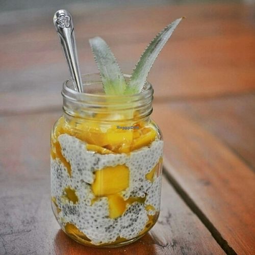 Basil seed parfait with your choice of fruit! at Peace Food Cafe in Sihanoukville