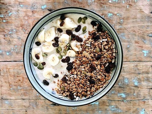 peanutbutter smoothiebowl at Peace Food Cafe in Sihanoukville