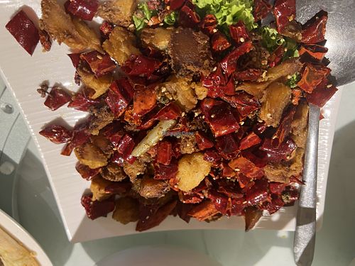 Sze chuan diced spicy chicken 10/10 must try!!  at Green on Earth 绿之天地 in West Singapore