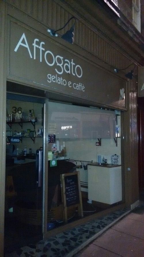 outside tonght at Affogato  in Edinburgh