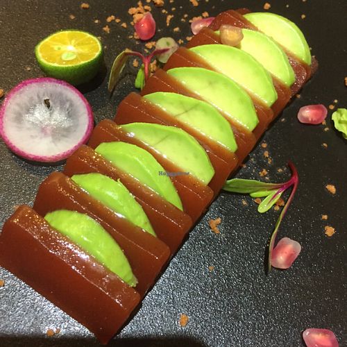 avocado plum appetizer. beautiful tasty at Shiyi Yayuan in Xiamen
