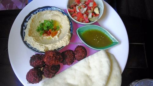 Hummus Falafel Plate at Cat House Chiang Mai - Cat Shack in Chiang Mai