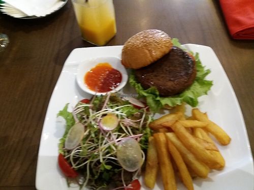 A vegan burger, my second in Ha  Noi. at Minh Chay - Hang Gai in Hanoi