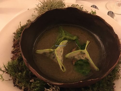 Broth and dumplings at ONA in Ares