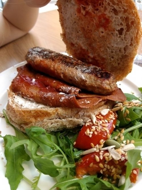 veggie bacon and sausage roll at Picnic in Glasgow