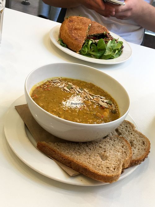 sweet potato and red pepper soup - so warming and tasty too!! at Picnic in Glasgow
