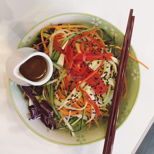 raw pad thai salad - lovely meal and the peanut sauce was delicious too at Picnic in Glasgow