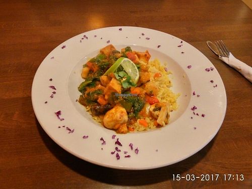 Calcutta plate - tofu, veggies and rice at Northern Dhaba Hot House in Terrace