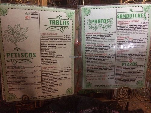 vegan options are marked. changed are possible. at Kundalini in Jericoacoara