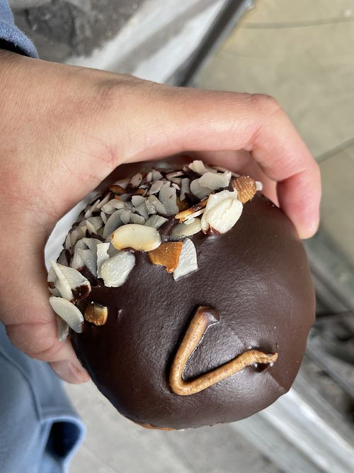 Chocolate peanut butter vegan donut  at The Rolling Donut - Bachelors Walk in Dublin