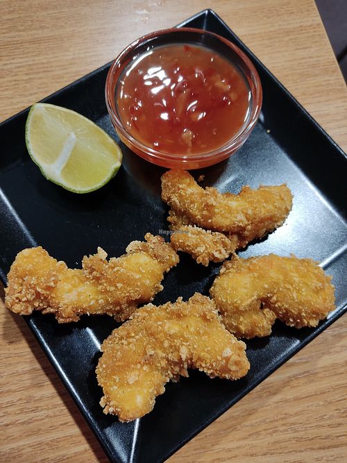 Tempura shrimp at Veganio in Prague