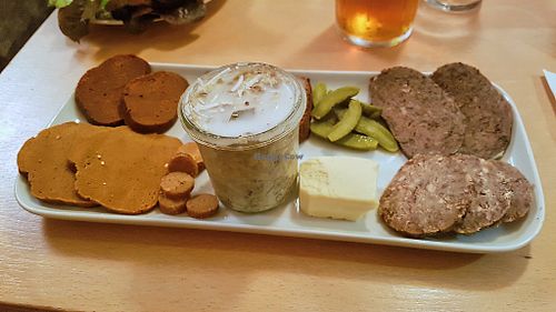 Faux-meat plate at Le Faitout Vegan in Paris