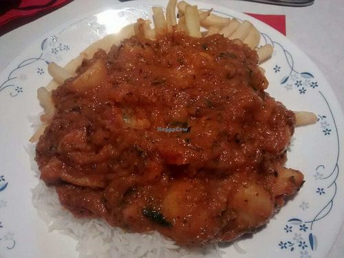 Chips after I'd poured over a curry at India Pavilion in Rothesay