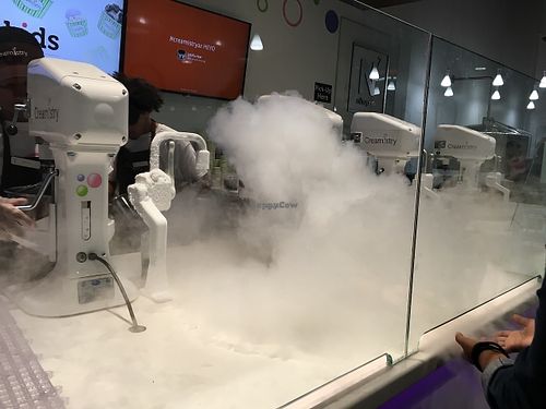 making the ice cream at Creamistry in Scottsdale