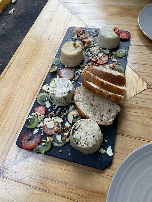 Vegan cheese board   at Aura Vegana in Mexico City