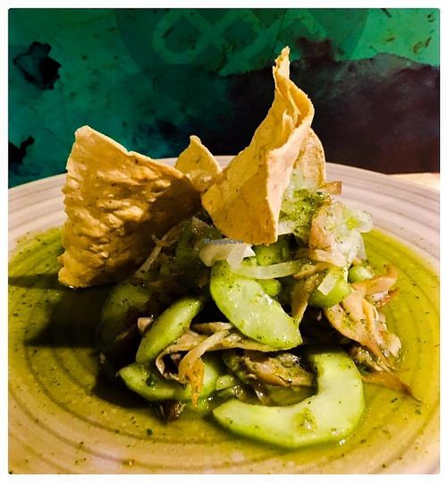Aguachile de setas  at Aura Vegana in Mexico City