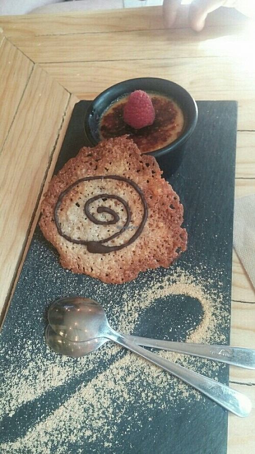 creme Brule with brittle. yum!!!  at Aura Vegana in Mexico City