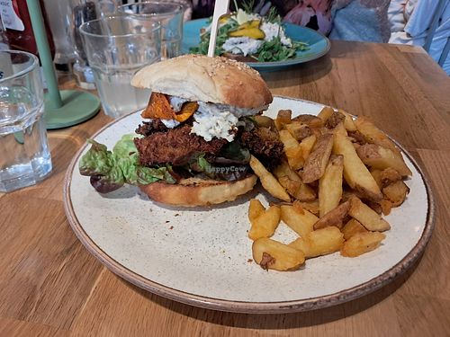 Oyster mushroom burger at Holy Cow in Edinburgh