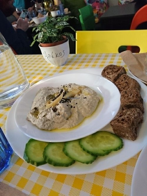 beluga lentils hummus  at Lime Bistro in Athens