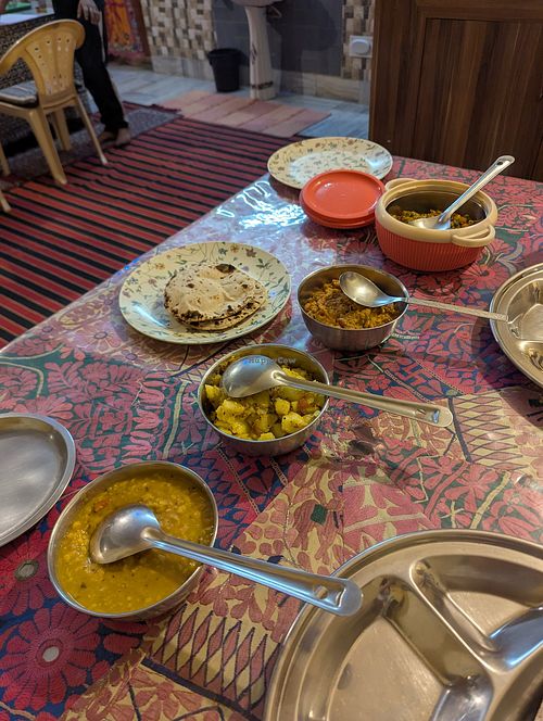 Our dishes at the end at Pushkar Cooking Art in Pushkar