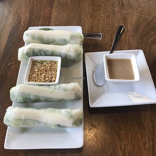 Tofu spring roll with peanut sauce  at MyThai in Anchorage