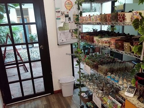 Random bits to buy and the courtyard.  at La Biciclette in Panama City