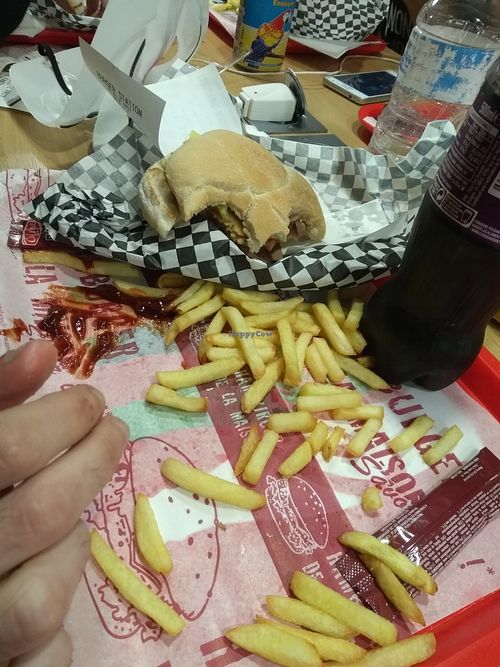 Vegan burger after cube of truth activism at Burger Station  in Lille