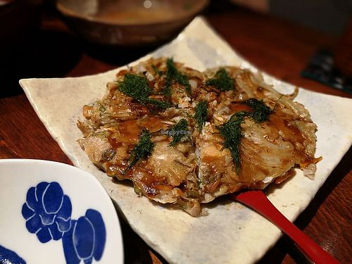 okonomiyaki (pancake) at Megumi in Osaka