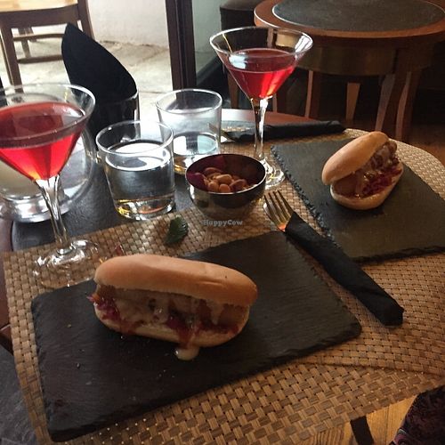 Cocktails and Vegan hotdogs! at Ma Cocotte in Corfu